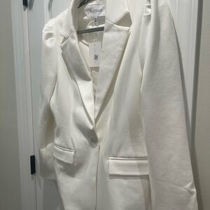 Lucy Paris White Single-Button Notch Lapel Blazer